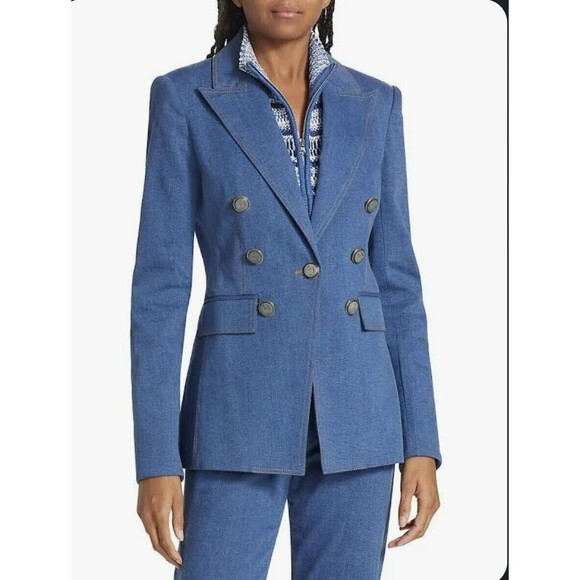 Veronica Beard Jackets & Blazers - Veronica Beard Naira Dickey Jacket + Hoodie Dickey Grey Size 12 Cosmo Blue